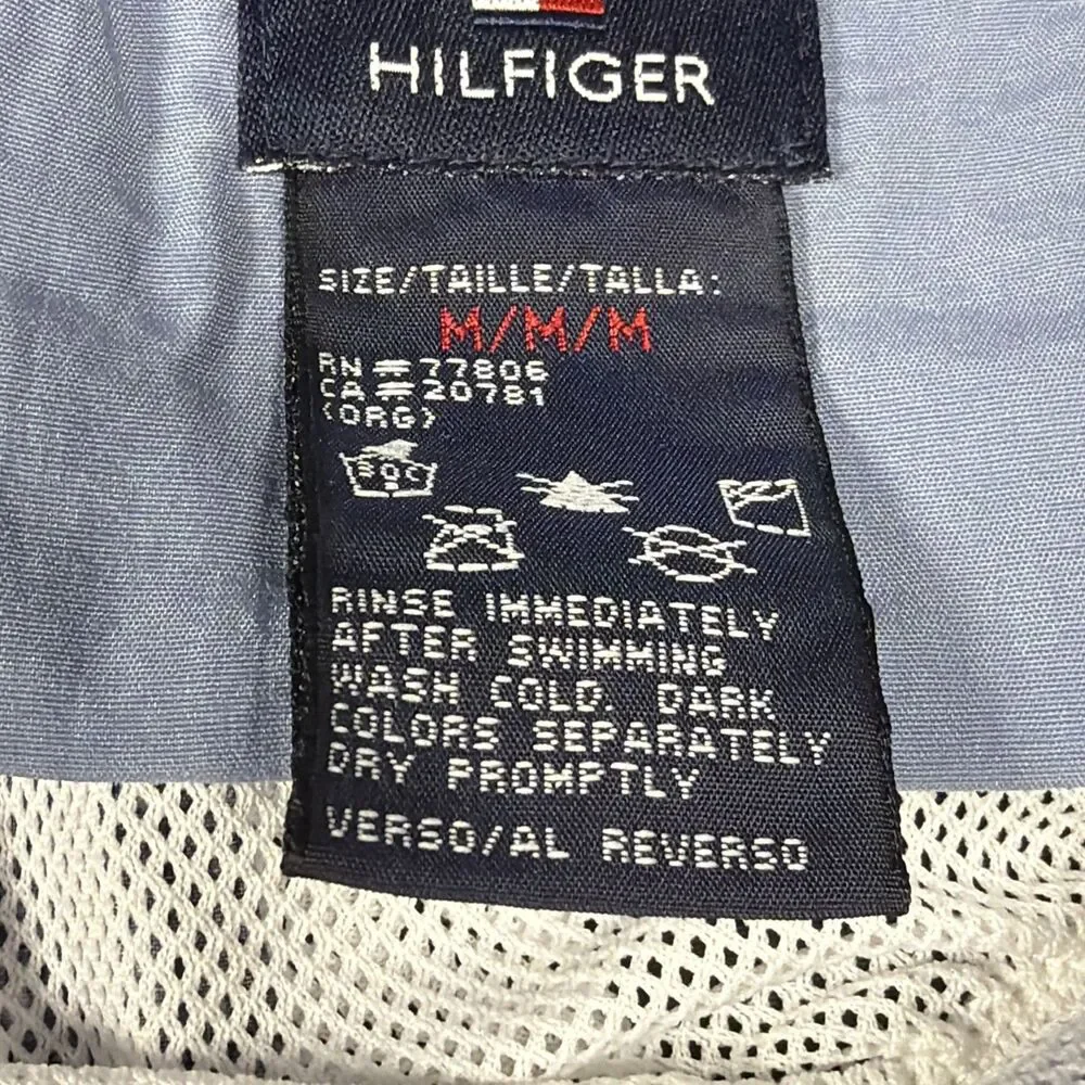 Tommy Hilfiger Men's Swim Trunks Medium Blue Floral Print Mesh Lined Board Short